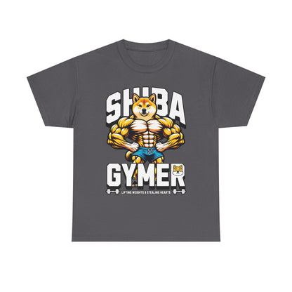 Shiba Gymer Tee - Funny Weightlifting T-Shirt, Fitness Shirt for Dog Lovers, Gym Gift, Unisex Cotton Tee, Workout Apparel