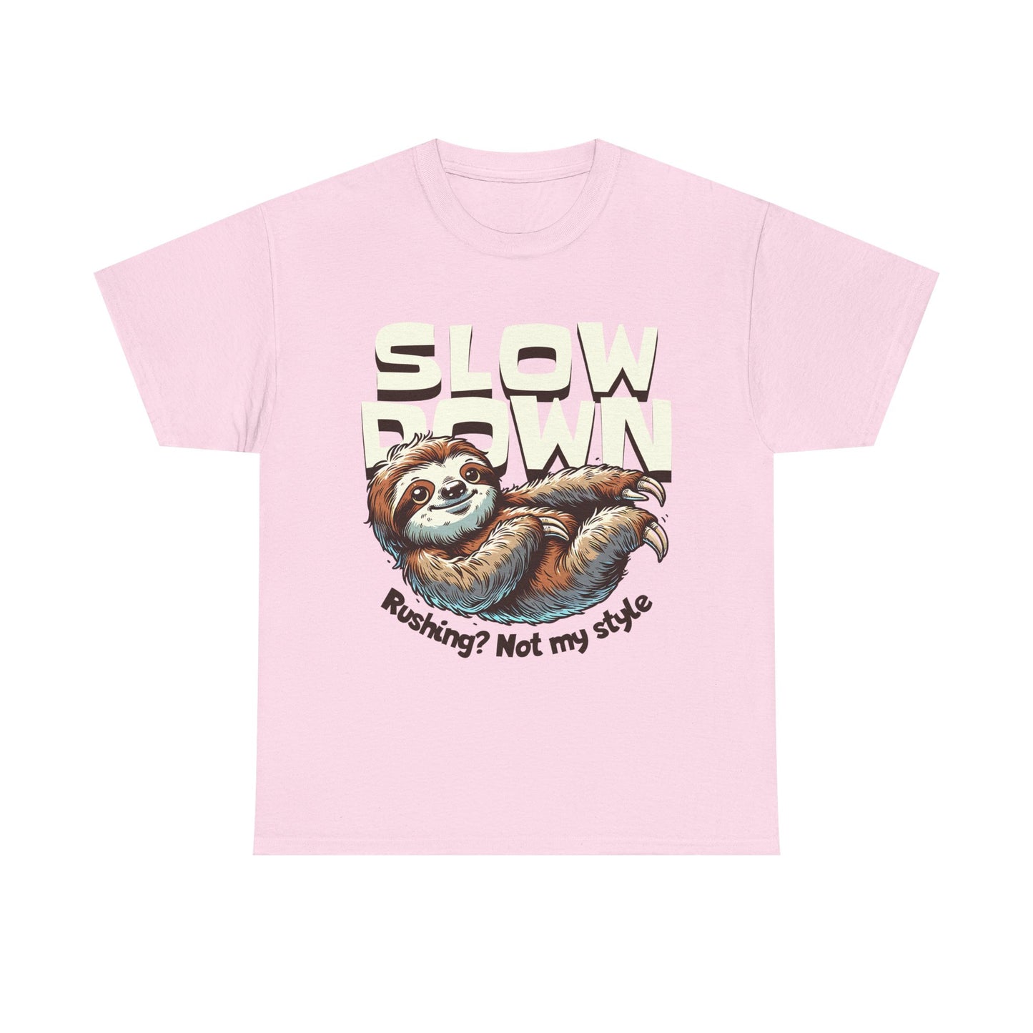 Relaxed Sloth Unisex Heavy Cotton Tee, Cute Funny Shirt, Gift for Nature Lovers, Chill Vibes Tee, Eco-Friendly Fashion