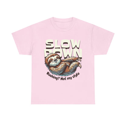 Relaxed Sloth Unisex Heavy Cotton Tee, Cute Funny Shirt, Gift for Nature Lovers, Chill Vibes Tee, Eco-Friendly Fashion