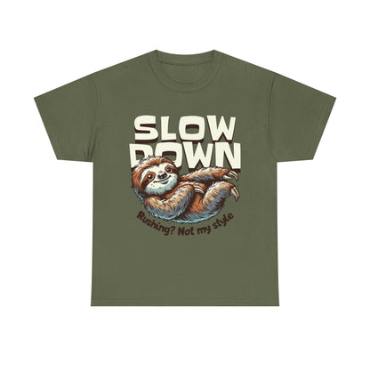 Relaxed Sloth Unisex Heavy Cotton Tee, Cute Funny Shirt, Gift for Nature Lovers, Chill Vibes Tee, Eco-Friendly Fashion