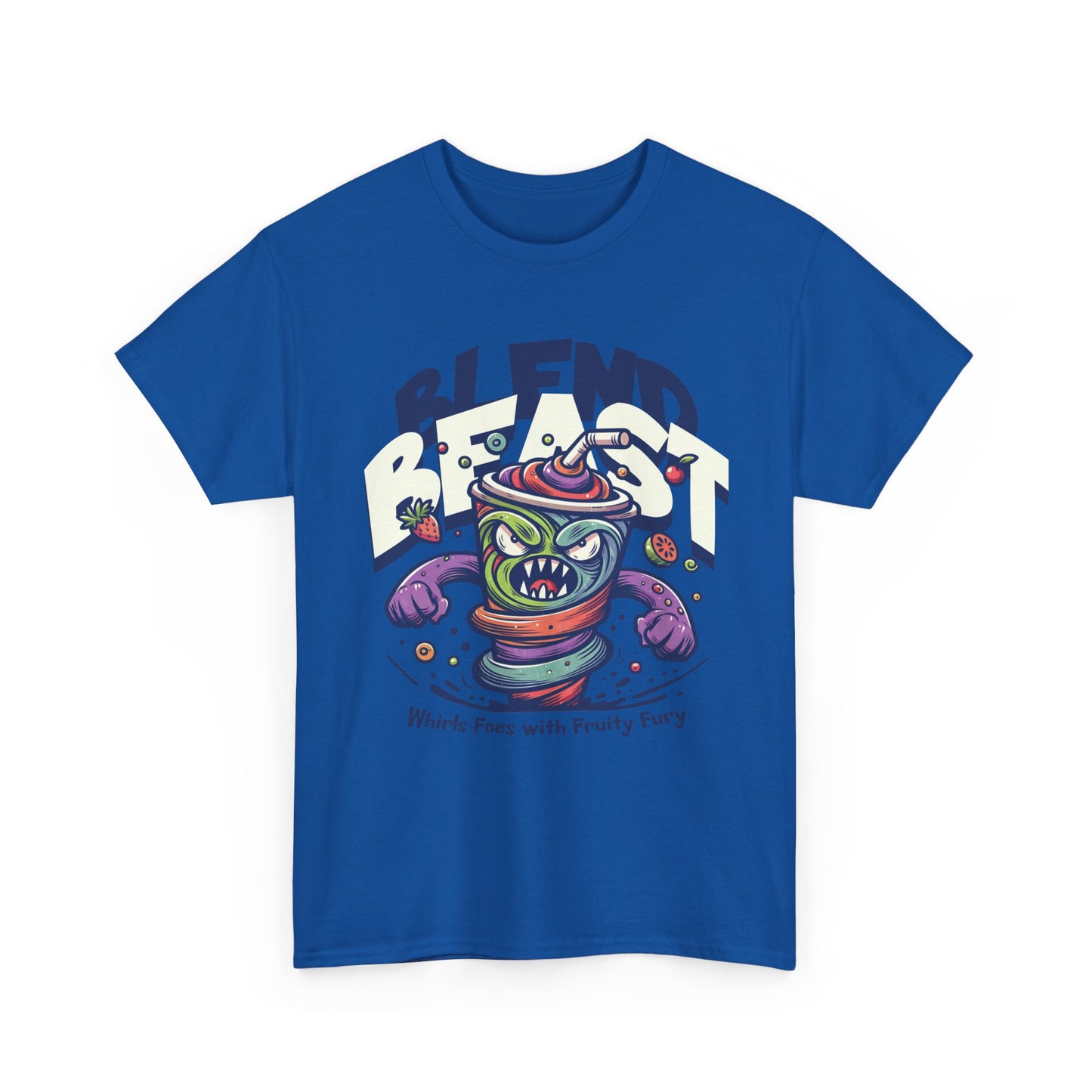 Blend Beast Unisex Heavy Cotton Tee | Fun Graphic Tee, Gift for Smoothie Lovers, Casual Wear, Cartoon T-shirt, Unique Gift Idea