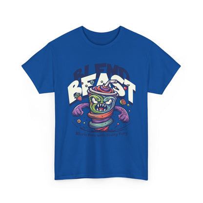 Blend Beast Unisex Heavy Cotton Tee | Fun Graphic Tee, Gift for Smoothie Lovers, Casual Wear, Cartoon T-shirt, Unique Gift Idea