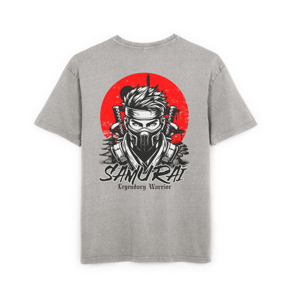 Samurai Oversized T-Shirt – Acid-Washed Streetwear with Warrior Spirit