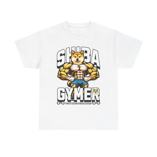 Shiba Gymer Tee - Funny Weightlifting T-Shirt, Fitness Shirt for Dog Lovers, Gym Gift, Unisex Cotton Tee, Workout Apparel