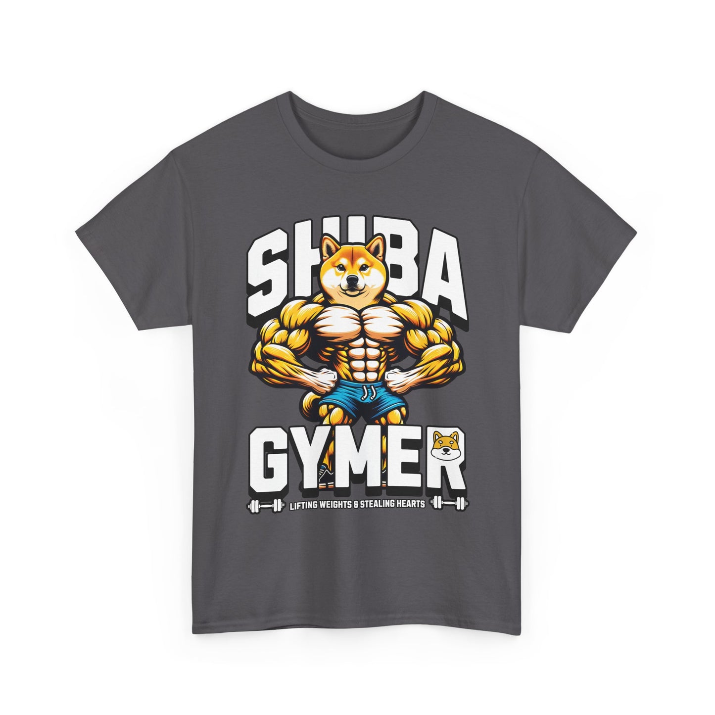 Shiba Gymer Tee - Funny Weightlifting T-Shirt, Fitness Shirt for Dog Lovers, Gym Gift, Unisex Cotton Tee, Workout Apparel
