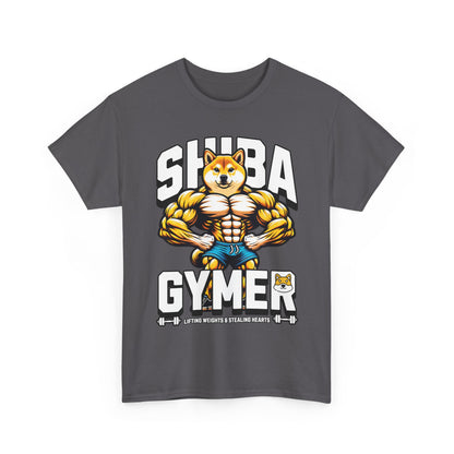 Shiba Gymer Tee - Funny Weightlifting T-Shirt, Fitness Shirt for Dog Lovers, Gym Gift, Unisex Cotton Tee, Workout Apparel