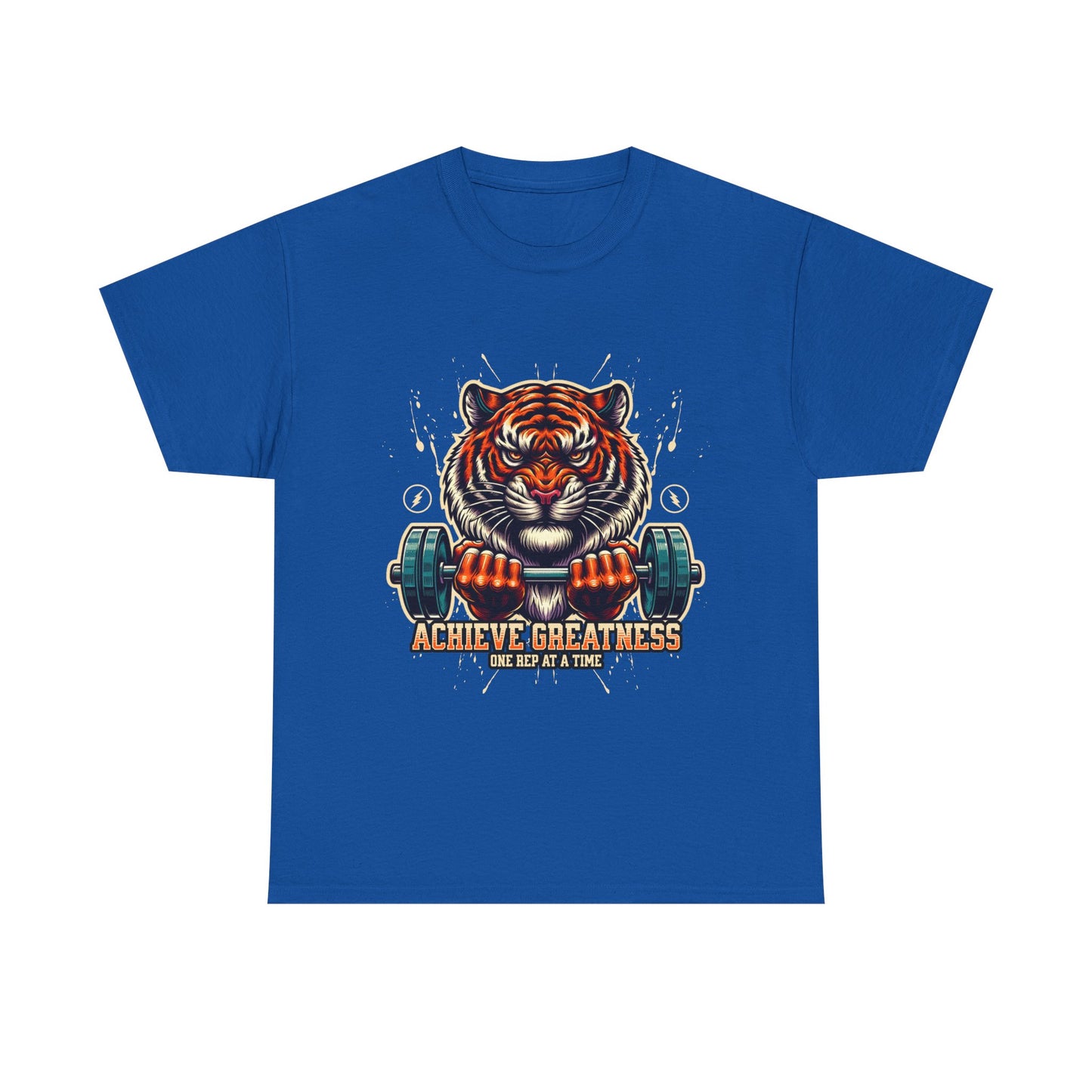 Motivational Fitness Tee, Workout Shirt, Gym Apparel, Tiger Design, Unisex Activewear, Gift for Gym Lovers