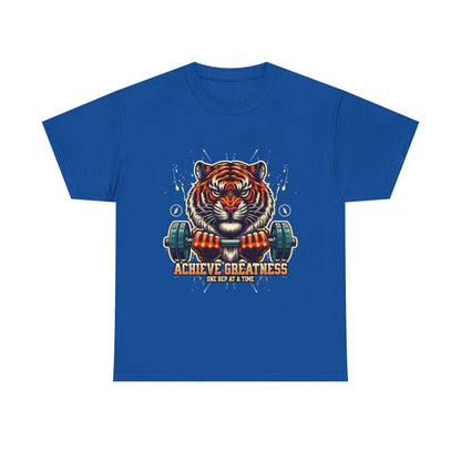 Motivational Fitness Tee, Workout Shirt, Gym Apparel, Tiger Design, Unisex Activewear, Gift for Gym Lovers