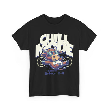 Chill Bull Graphic Tee, Relaxed Bull T-Shirt, Unisex Cotton Shirt, Casual Everyday Wear, Gift for Animal Lovers, Fun Graphic Top