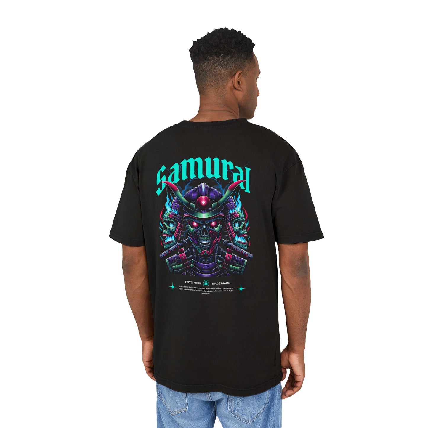 Samurai Oversized T-Shirt – Acid-Washed Streetwear with Warrior Spirit