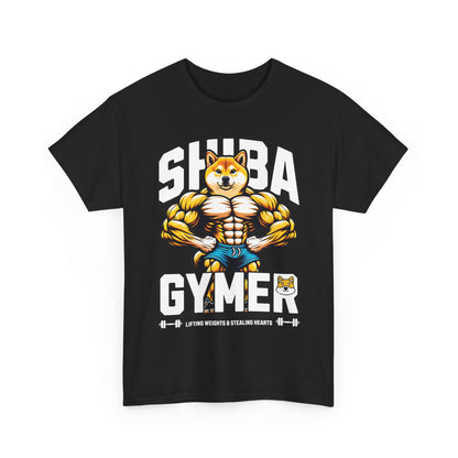 Shiba Gymer Tee - Funny Weightlifting T-Shirt, Fitness Shirt for Dog Lovers, Gym Gift, Unisex Cotton Tee, Workout Apparel