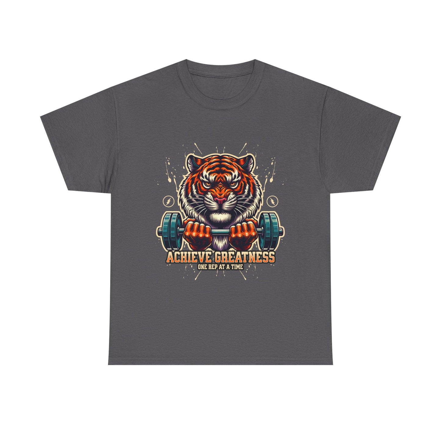 Motivational Fitness Tee, Workout Shirt, Gym Apparel, Tiger Design, Unisex Activewear, Gift for Gym Lovers