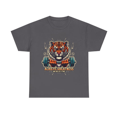 Motivational Fitness Tee, Workout Shirt, Gym Apparel, Tiger Design, Unisex Activewear, Gift for Gym Lovers