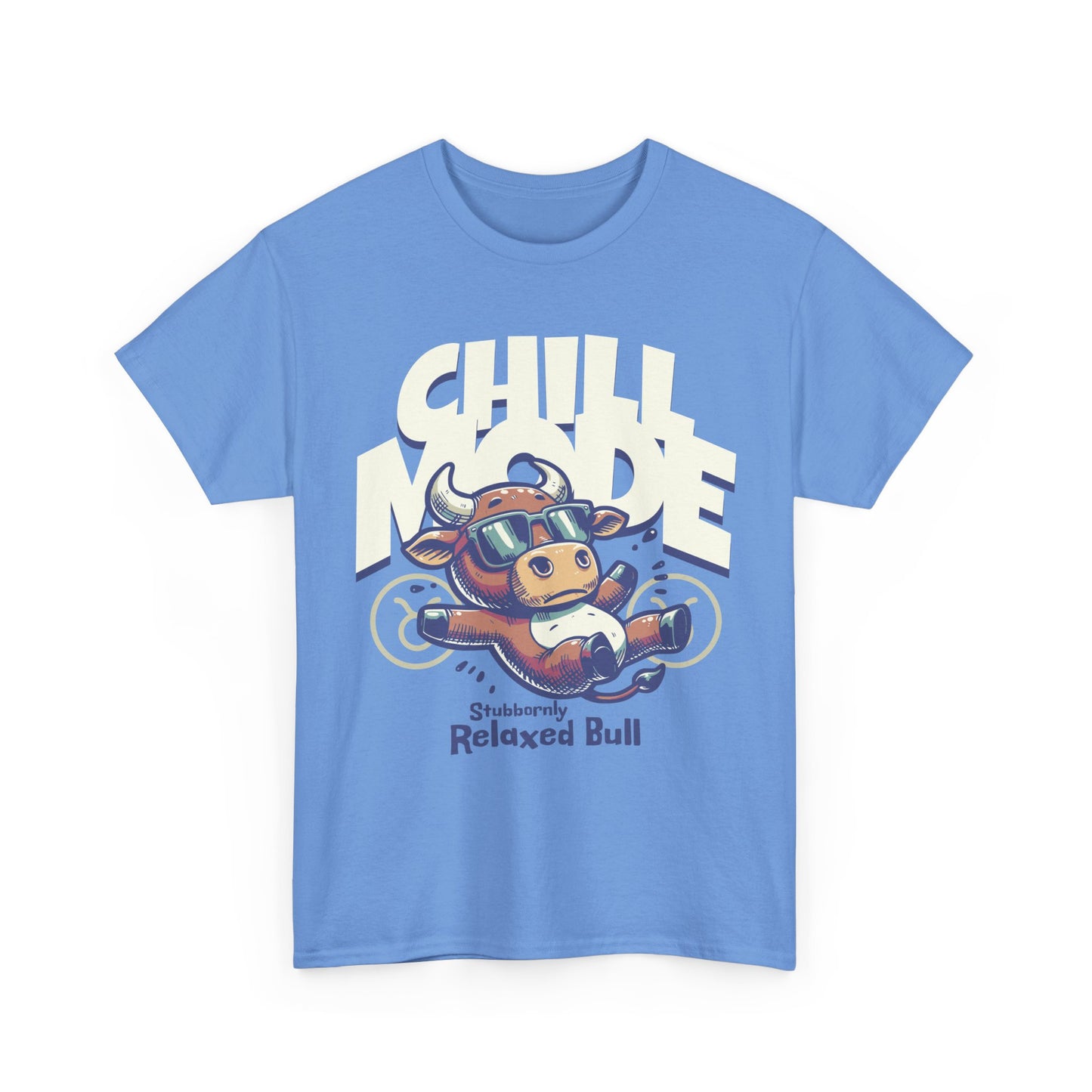 Chill Bull Graphic Tee, Relaxed Bull T-Shirt, Unisex Cotton Shirt, Casual Everyday Wear, Gift for Animal Lovers, Fun Graphic Top