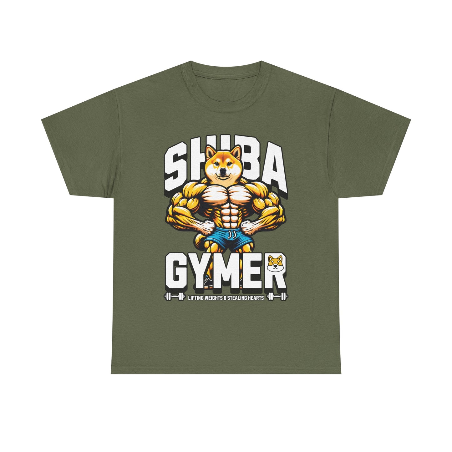 Shiba Gymer Tee - Funny Weightlifting T-Shirt, Fitness Shirt for Dog Lovers, Gym Gift, Unisex Cotton Tee, Workout Apparel