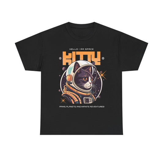 Cosmic Cat Tee - Cute Astronaut Kitty Shirt for Space Lovers, Unisex Graphic T-Shirt for Gifts, Space-Themed Apparel
