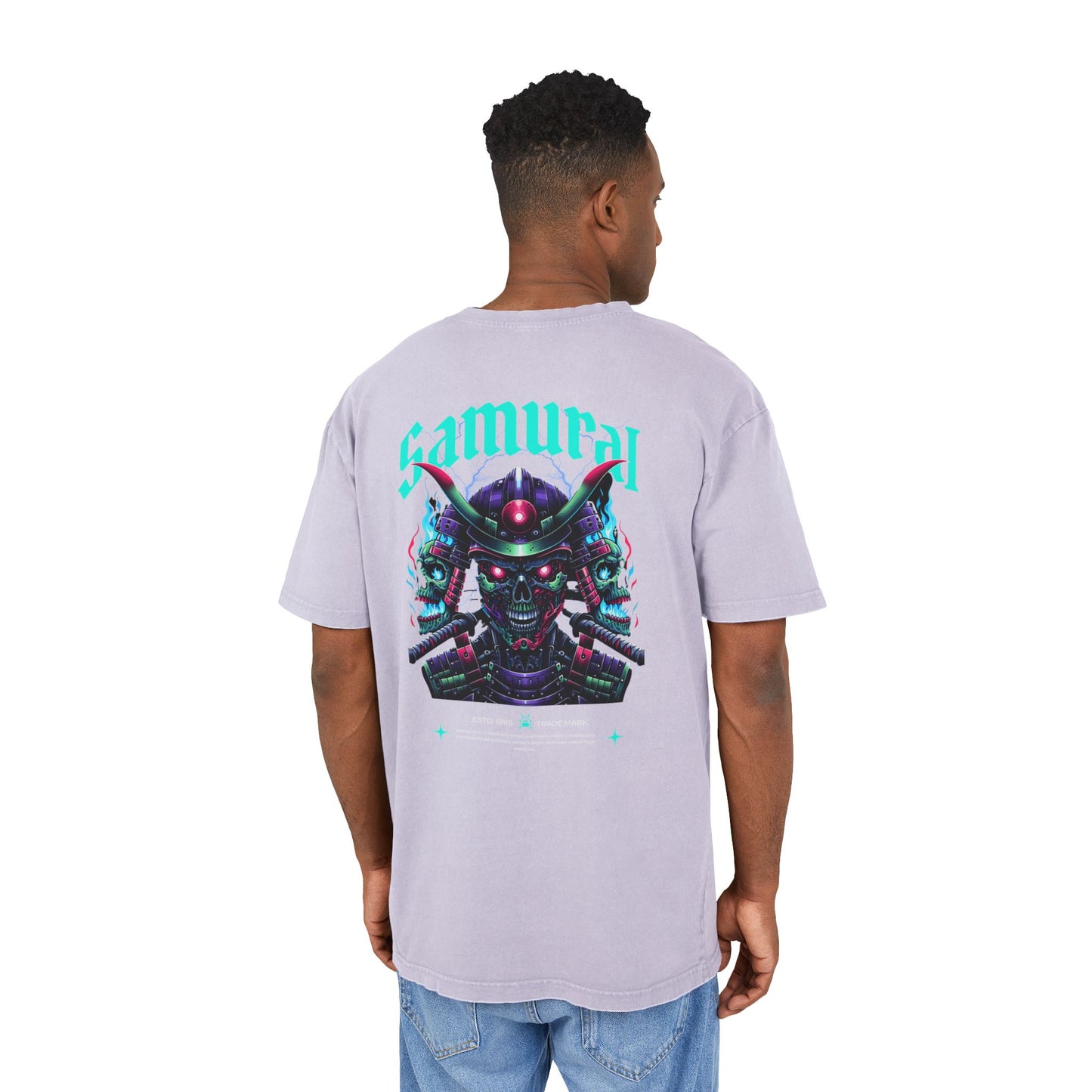 Samurai Oversized T-Shirt – Acid-Washed Streetwear with Warrior Spirit