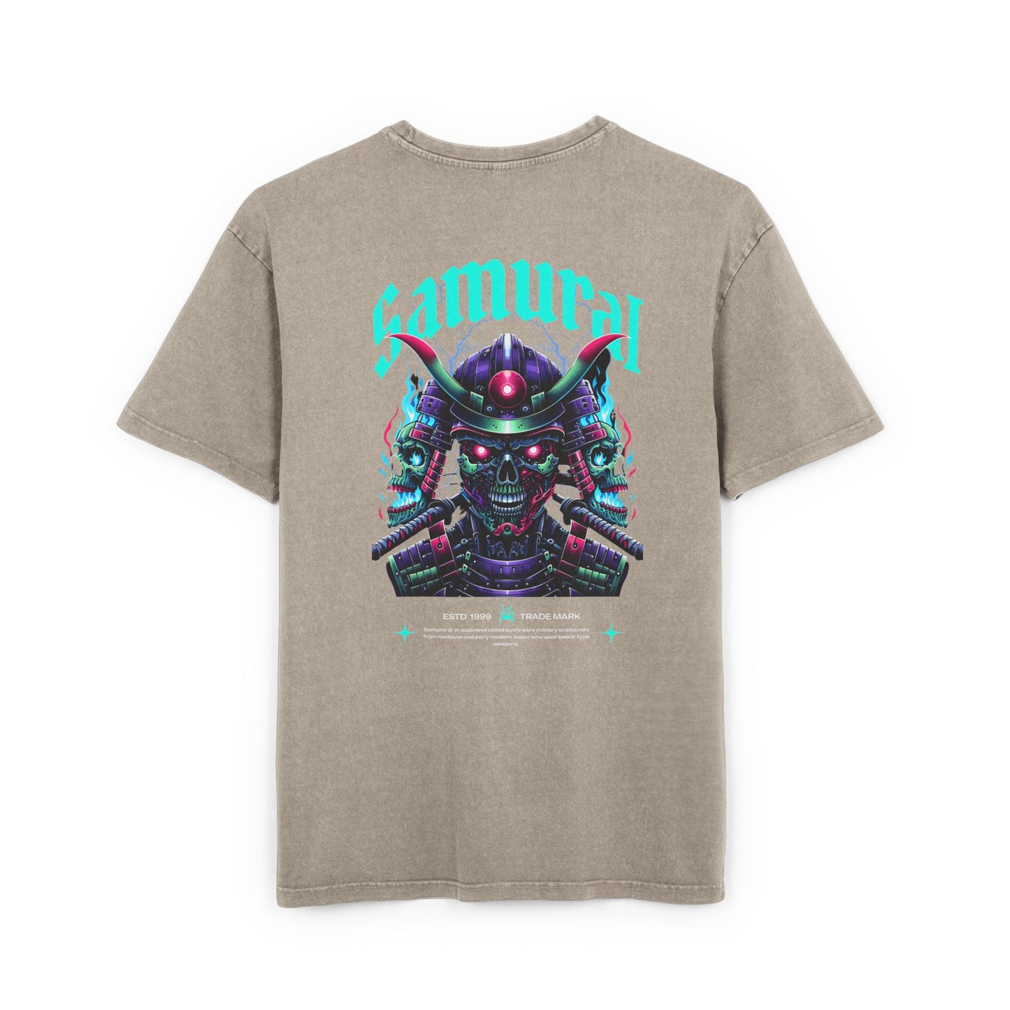 Samurai Oversized T-Shirt – Acid-Washed Streetwear with Warrior Spirit