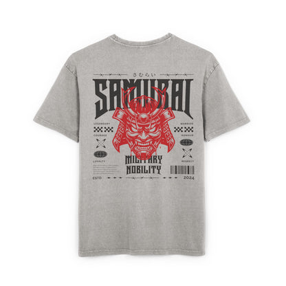 Samurai Oversized T-Shirt – Acid-Washed Streetwear with Warrior Spirit