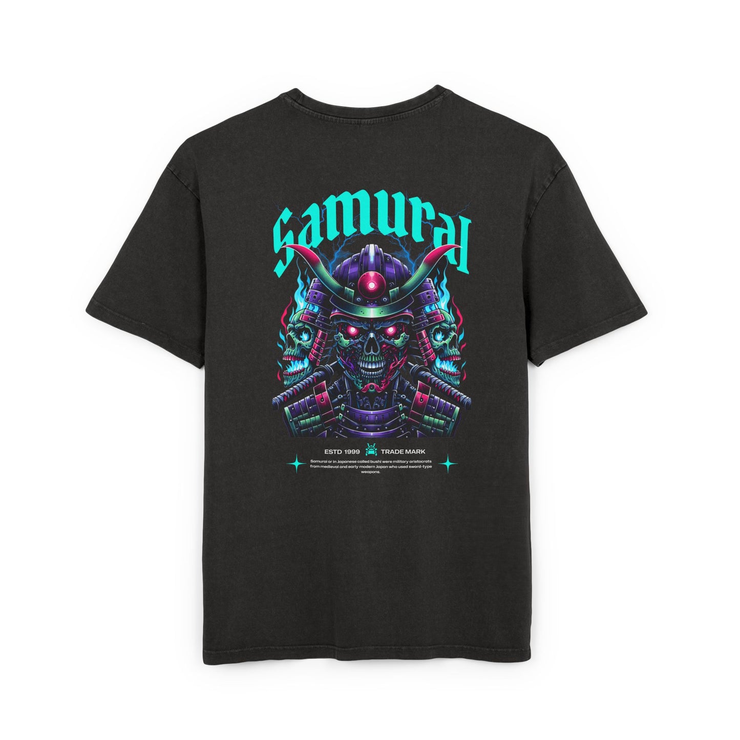 Samurai Oversized T-Shirt – Acid-Washed Streetwear with Warrior Spirit