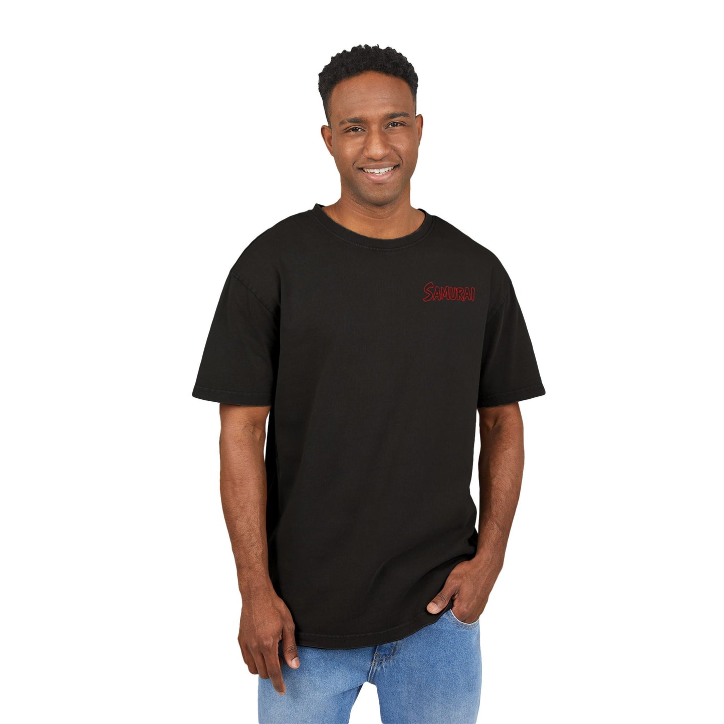 Samurai Oversized T-Shirt – Acid-Washed Streetwear with Warrior Spirit