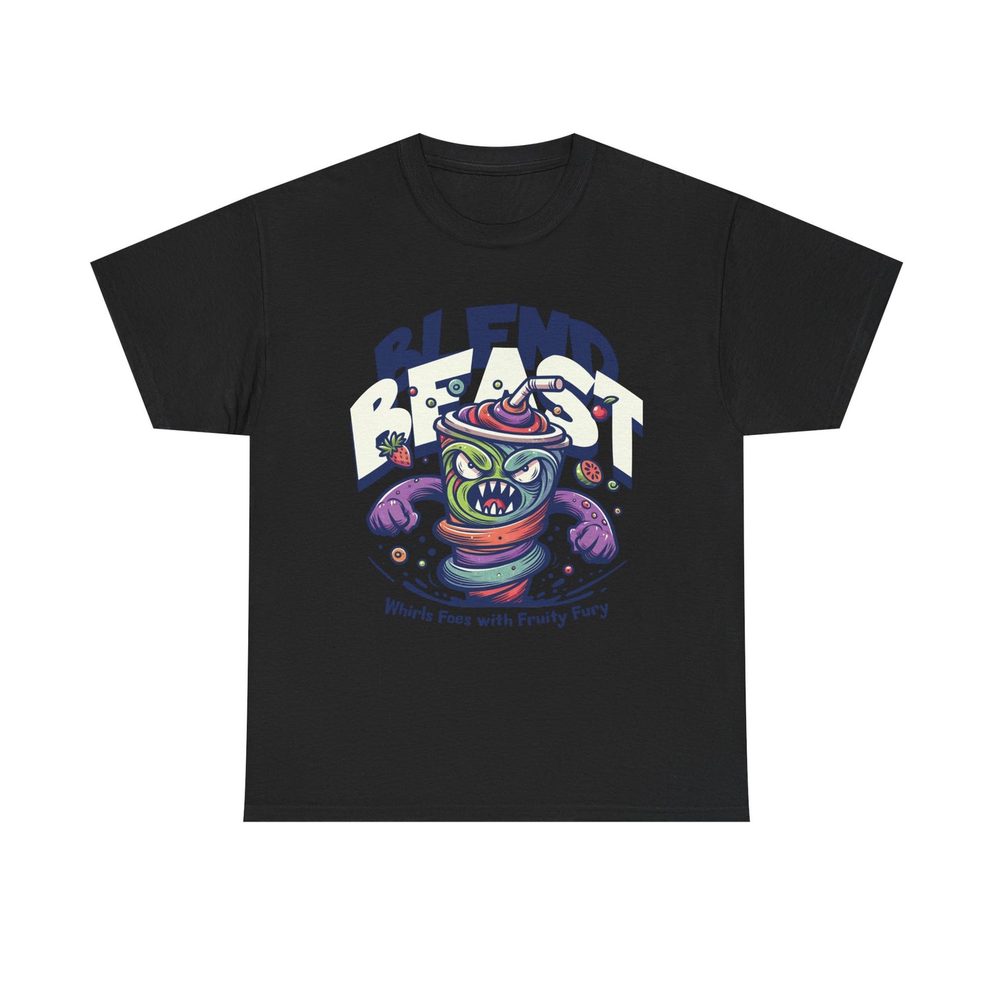 Blend Beast Unisex Heavy Cotton Tee | Fun Graphic Tee, Gift for Smoothie Lovers, Casual Wear, Cartoon T-shirt, Unique Gift Idea