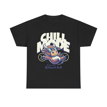 Chill Bull Graphic Tee, Relaxed Bull T-Shirt, Unisex Cotton Shirt, Casual Everyday Wear, Gift for Animal Lovers, Fun Graphic Top