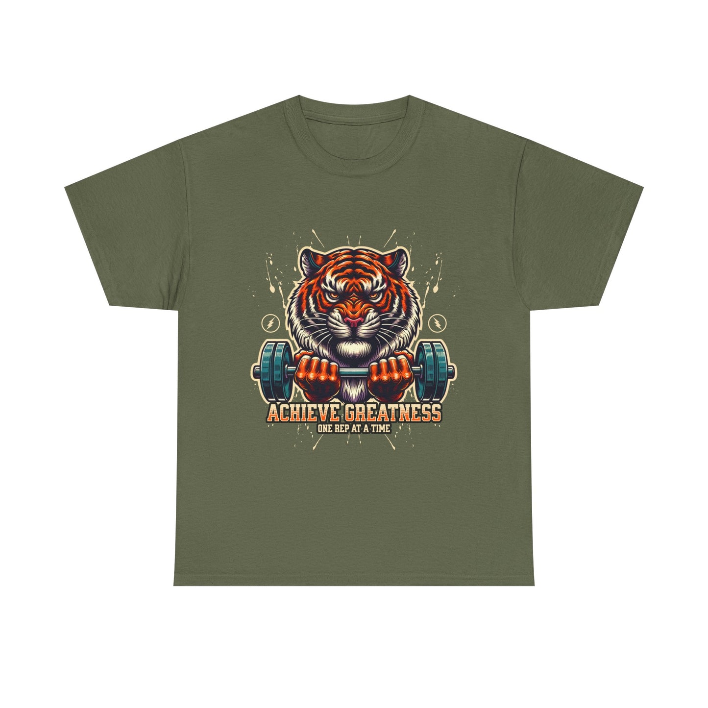 Motivational Fitness Tee, Workout Shirt, Gym Apparel, Tiger Design, Unisex Activewear, Gift for Gym Lovers