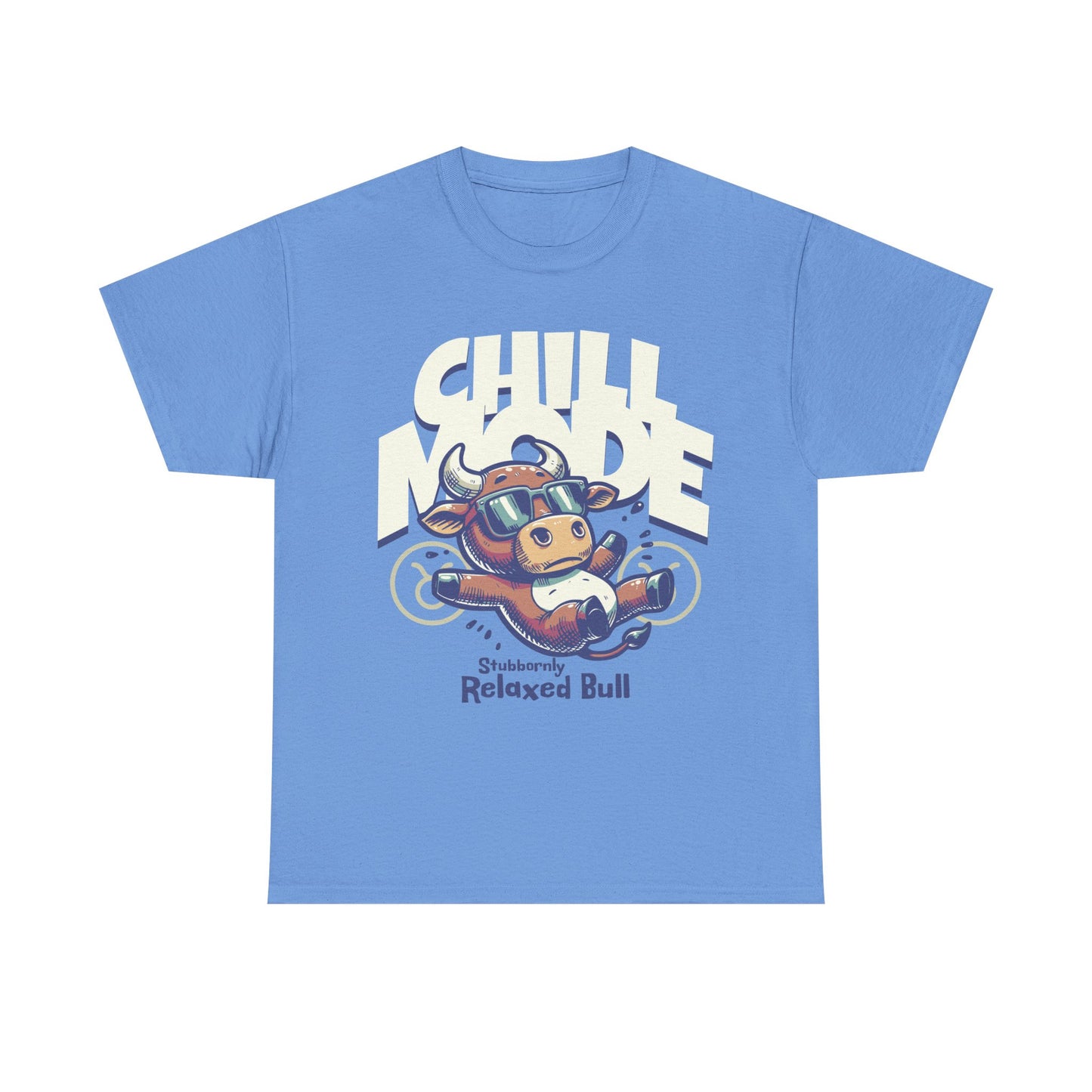 Chill Bull Graphic Tee, Relaxed Bull T-Shirt, Unisex Cotton Shirt, Casual Everyday Wear, Gift for Animal Lovers, Fun Graphic Top