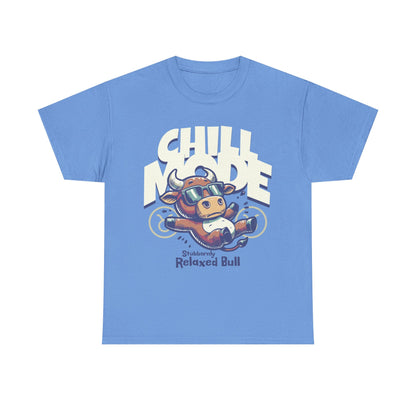 Chill Bull Graphic Tee, Relaxed Bull T-Shirt, Unisex Cotton Shirt, Casual Everyday Wear, Gift for Animal Lovers, Fun Graphic Top