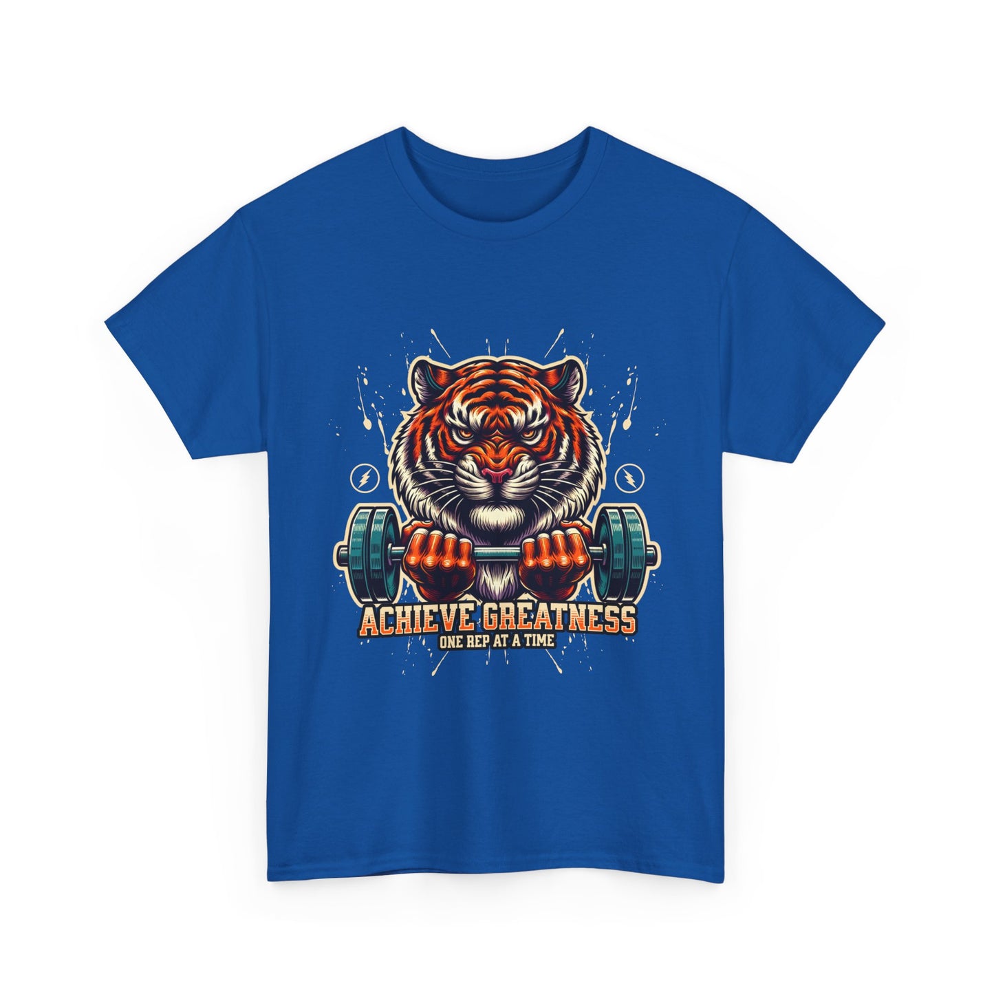 Motivational Fitness Tee, Workout Shirt, Gym Apparel, Tiger Design, Unisex Activewear, Gift for Gym Lovers