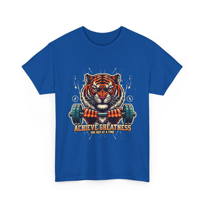 Motivational Fitness Tee, Workout Shirt, Gym Apparel, Tiger Design, Unisex Activewear, Gift for Gym Lovers