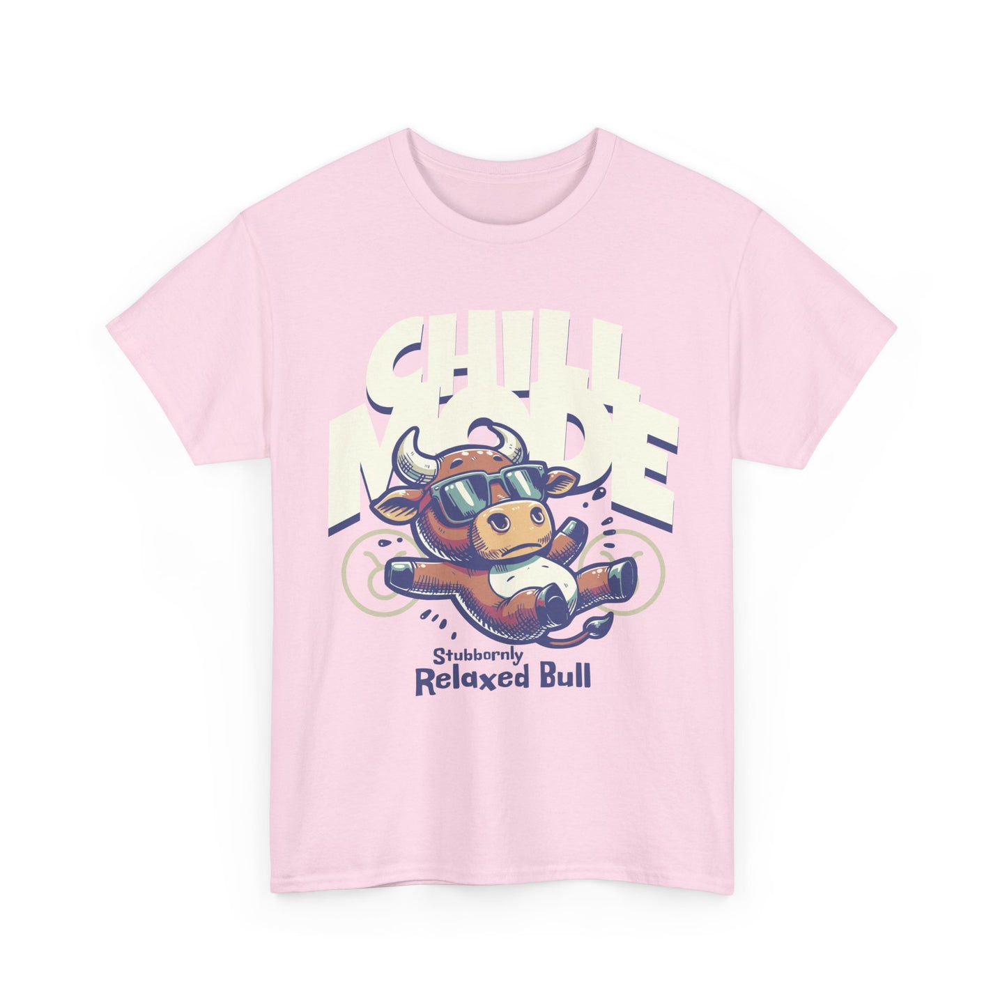 Chill Bull Graphic Tee, Relaxed Bull T-Shirt, Unisex Cotton Shirt, Casual Everyday Wear, Gift for Animal Lovers, Fun Graphic Top