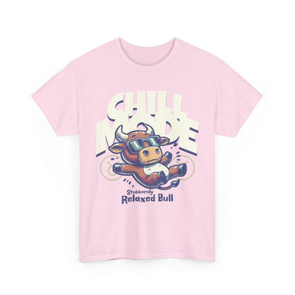 Chill Bull Graphic Tee, Relaxed Bull T-Shirt, Unisex Cotton Shirt, Casual Everyday Wear, Gift for Animal Lovers, Fun Graphic Top