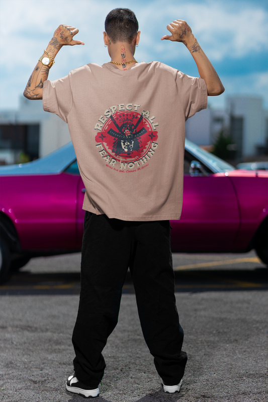 Samurai Oversized T-Shirt – Acid-Washed Streetwear with Warrior Spirit