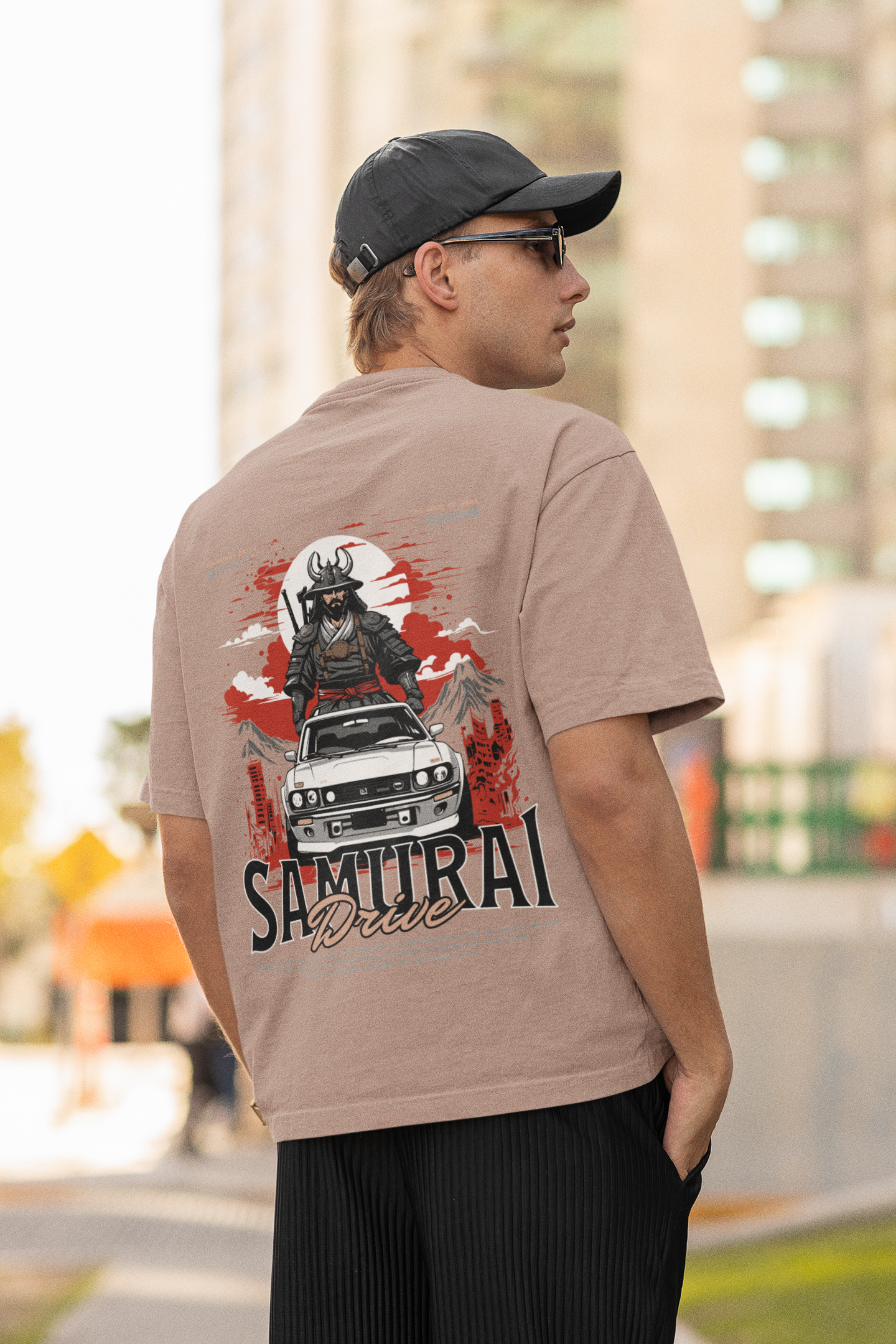 Samurai Oversized T-Shirt – Acid-Washed Streetwear with Warrior Spirit