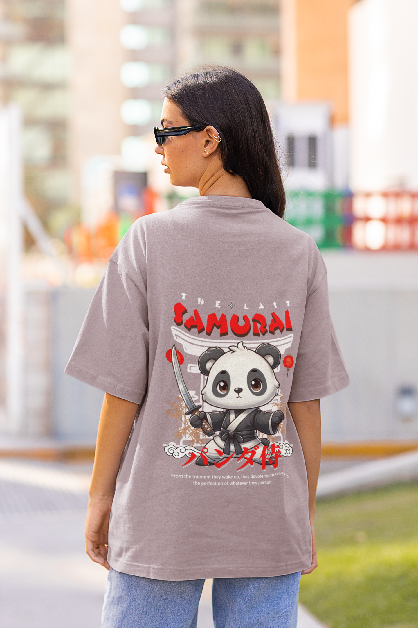 Samurai Oversized T-Shirt – Acid-Washed Streetwear with Warrior Spirit
