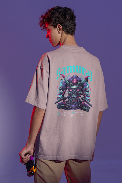 Samurai Oversized T-Shirt – Acid-Washed Streetwear with Warrior Spirit