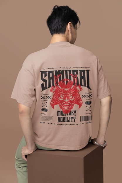 Samurai Oversized T-Shirt – Acid-Washed Streetwear with Warrior Spirit